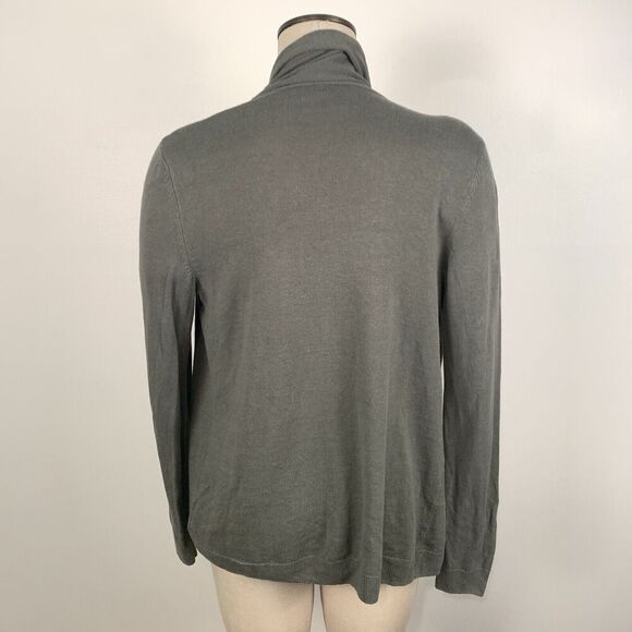 Talbots Olive Green Linen Viscose Blend Open Front Cardigan Size Small - Picture 4 of 6